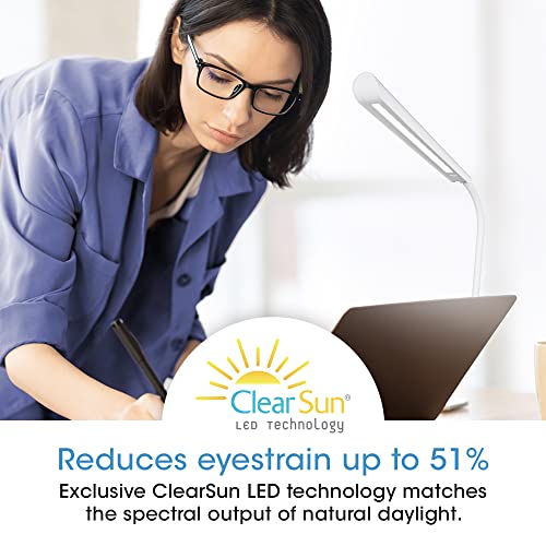 Ottlite Power-Up Led Desk Lamp With Wireless Qi Charging & Usb Charging Port, With Clearsun Led Technology - Flexible Neck, 3 Brightness Settings, Reduces Eyestrain - Task Lamp For Office & Dorms #TOP2