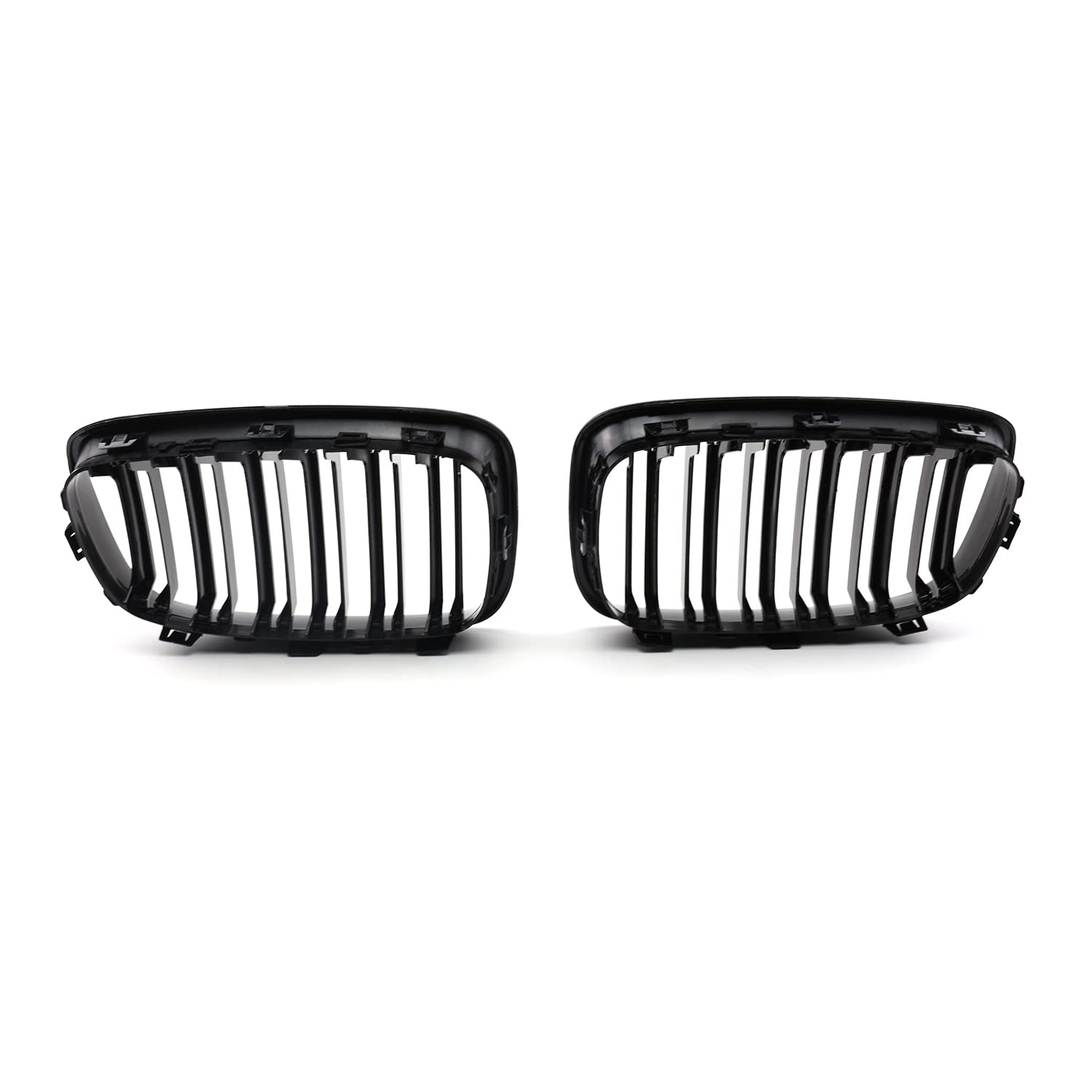 Front Nieren Kühlergrill Passend für BMW 1 Series F20 F21 2011-2014 NIEREN Schwarz Glanz Kühler Front Doppel Rippen Grill Links Rechts