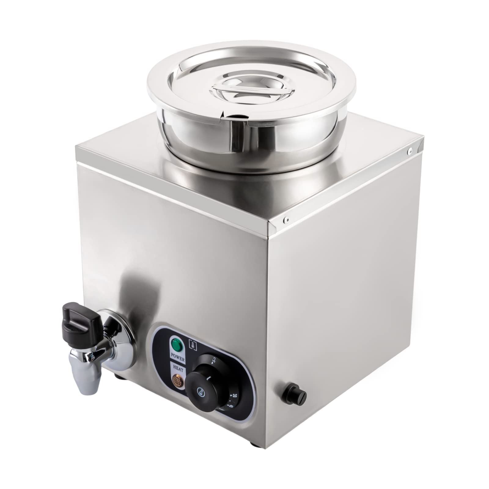 MuChaIOAK Soup Warmer 4.2 Qt, Commercial Soup Warmer Electric Food Warmer, Stainless Steel Countertop Soup Pot for Jam Food Soup Cheese Caramel, Adjustable Temp. 86-185?