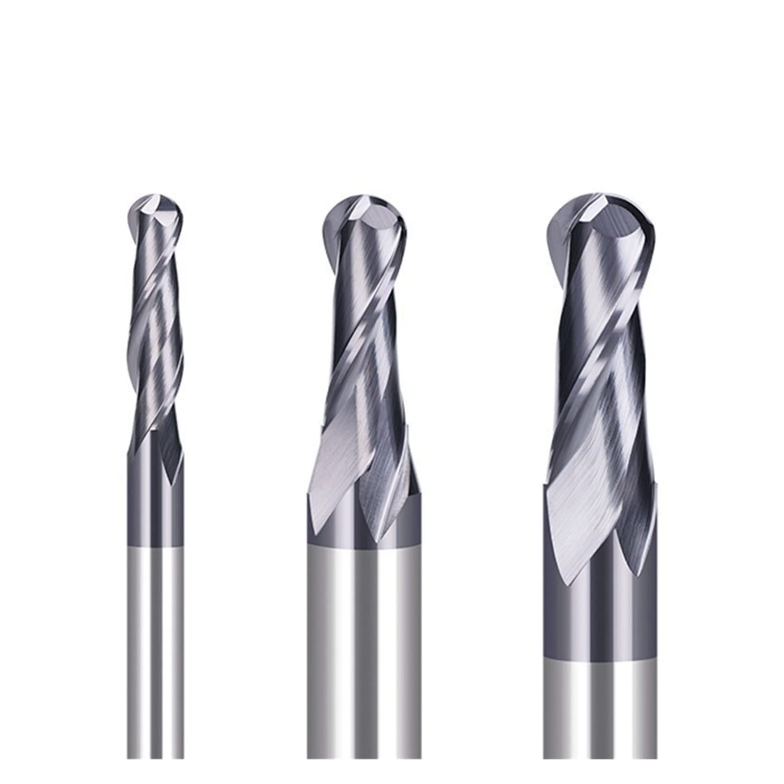 1 sztuka 2 frezy z łbem kulowym 6,35 mm 12,7 mm trzpień głowica kulowa z twardego metalu frez trzpieniowy CNC frez spiralny narzędzie do obróbki drewna