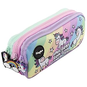 Estuche para lápices de 3 compartimentos FRINGOO Unicornios