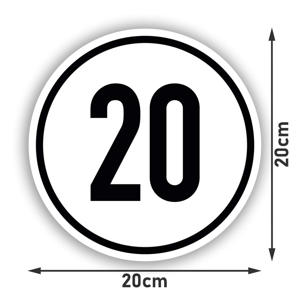 8 Adesivi Limite Di Velocità 100 Km/h – Diametro 20 Cm | PVC Antigraffio Per Veicoli - 5