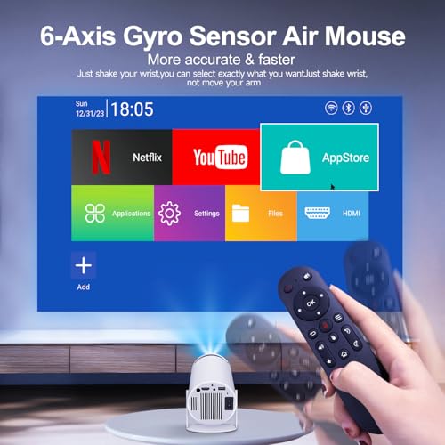 Mini Portable 4K Smart Projector with WiFi 6 for Home Use