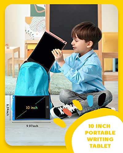 Image of bravokids 2 Pack LCD Writing Tablet for Kids, 10 Inch Colourful Doodle Board Drawing Pad for Kids, Travel Toy Activity Game, Birthday Gifts for 3, 4, 5 and 6 Year Olds