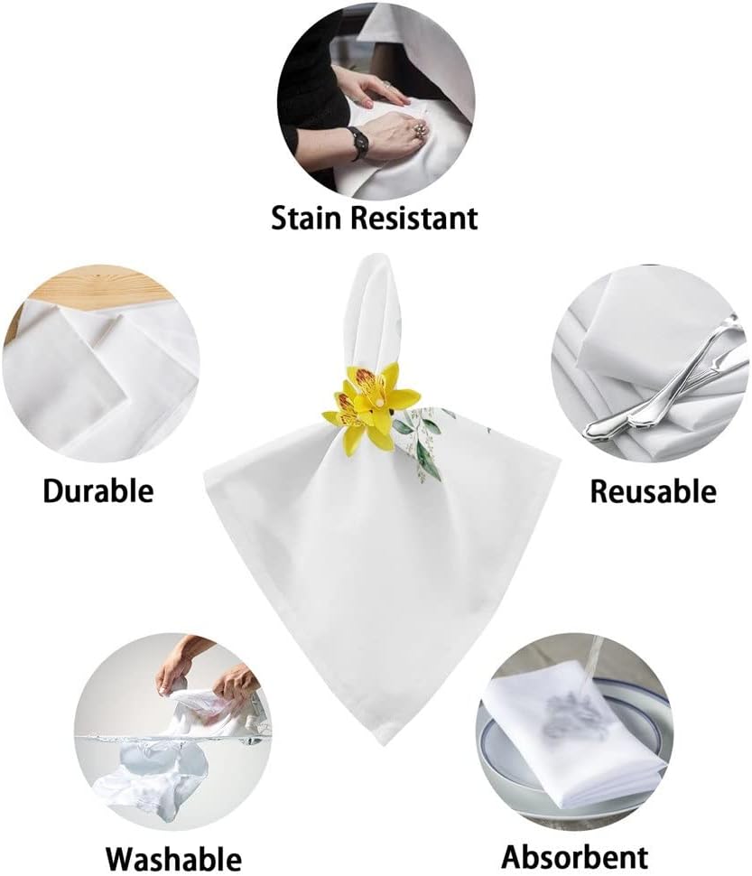 Sunflower Plant Cloth Napkins Set Birthday Banquet Wedding Decor Restaurant Supplies Table(4pcs)