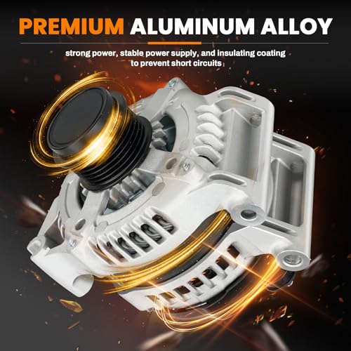 Image of 160A High Output Alternator Compatible with 2015-2017 Chrysler 200 3.6L, 2014-2022 Jeep Cherokee V6 3.2L, 12V Alternator 6-Groove Decoupler Pulley Clockwise, Replace# 4210000820, 56029622AB