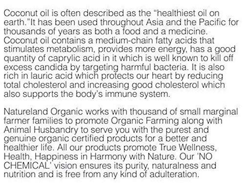Image of Natureland Organics Coconut Oil 400 Ml - Organic Raw Virgin Oil (Pack of 2)