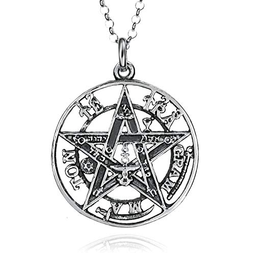Anhänger Tetragrammaton 925 Sterling Silber Glücksbringer und Schutzanhänger Pentagrama Anhänger für Damen und Herren Anhänger aus Silber in DREI Größen15-25 und 30 m Durchmesser (30 mm) Cover