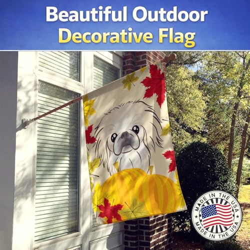 Drapeau de maison Pékinois Thanksgiving multicolore en toile