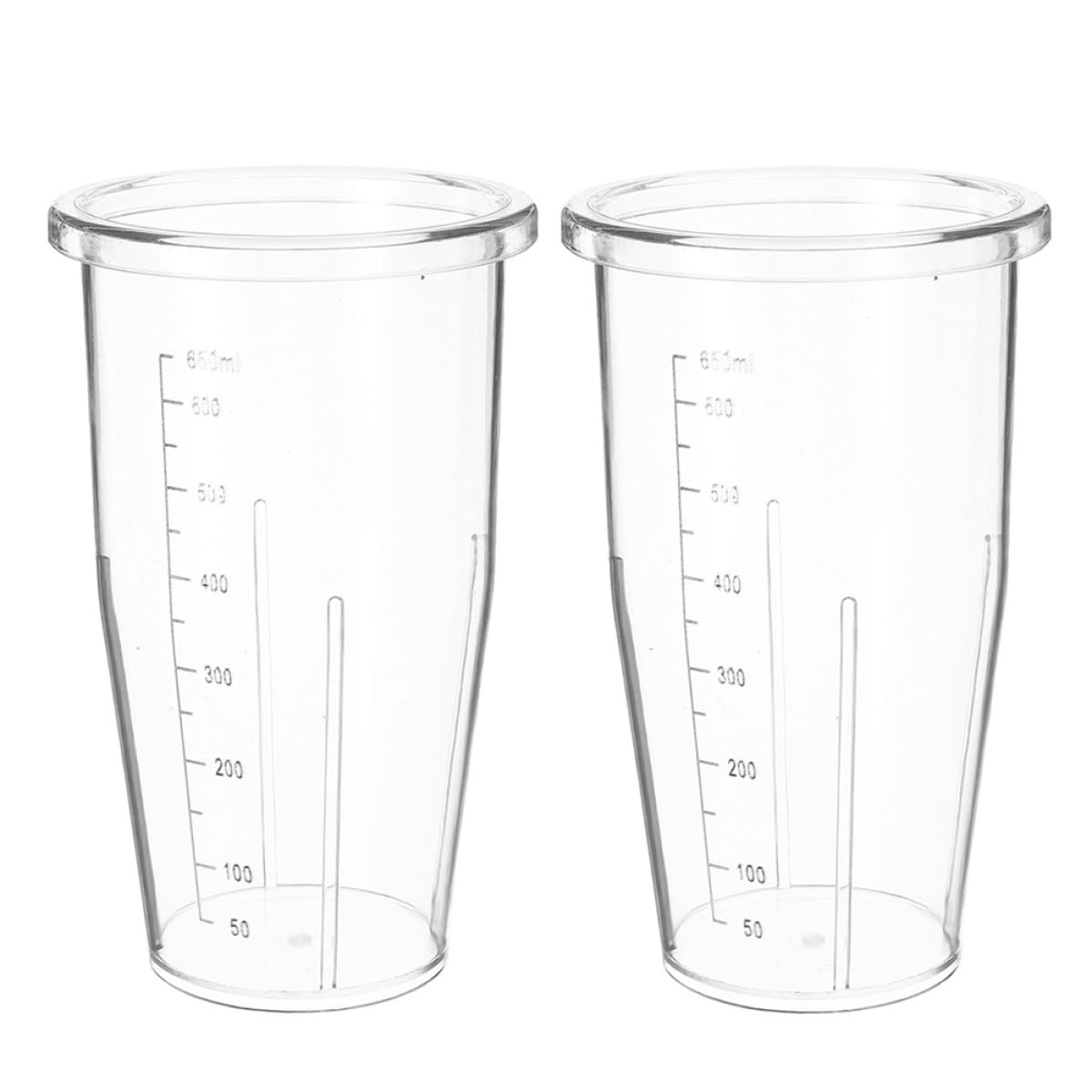 KICHOUSE Tazze di Ricambio e Compatibili 2 da 650 Ml per Frullatore con Scala Graduata, Bicchieri in Plastica Trasparente Resistenti Accessori per Preparazione Smoothie e Bevande