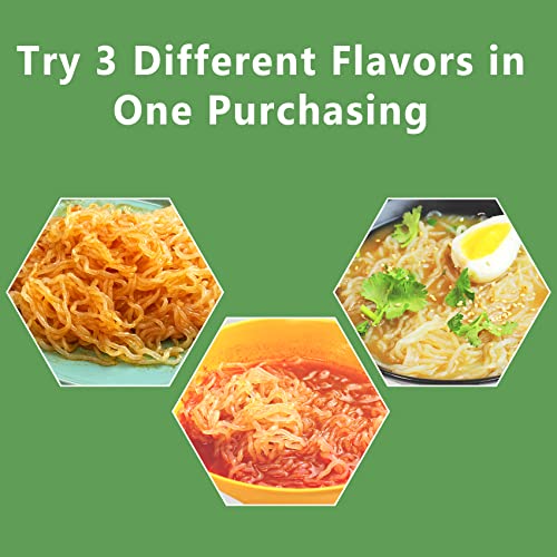 Image of Hethstia Shirataki Noodle, Konjac Ramen(61.38oz), 6 Pack Flavored Angel Hair, Variety Flavor