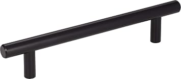 Elements 176 Naples Short 5-1/16" 128 MM Center to Center Solid Steel Bar Style Cabinet Handle/Drawer Pull - 6-7/8" Long - Matte Black