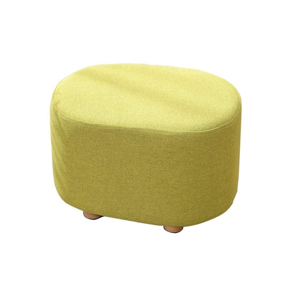 Banc de mode en lin jaune avec assise rembourrée créative