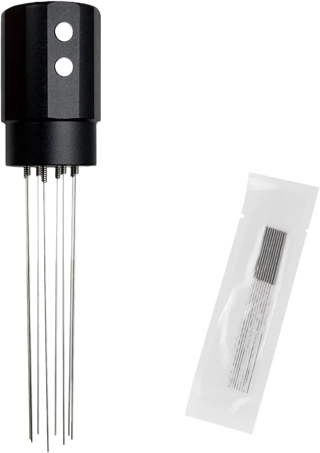 Magnetic WDT Tool Espresso Distribution Tool 8×0.4mm Stainless Steel Needles, Espresso Stirrer for Barista, Machine Accessories（Black)