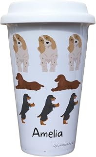 Cocker Spaniel Travel Mug Personalised - Gift for Dog Owners & Lover - Personalised Dog Thermal Ceramic Insulated Travel Mug