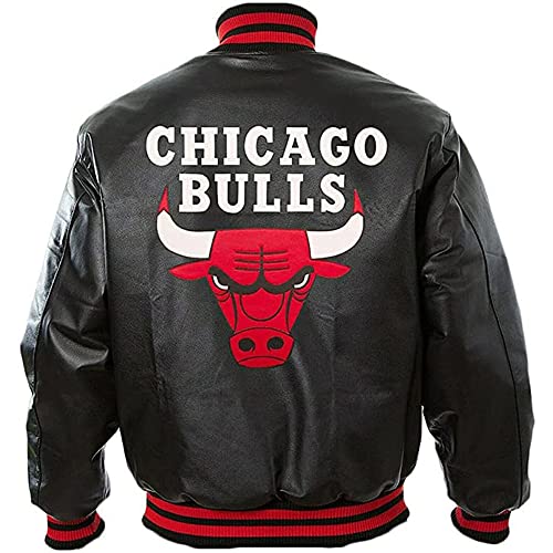 Men’s Chicago Vintage Baseball Bomber Leather Jacket - Ultra Game Letterman Baseball Varsity Black Leather Bull Jacket3