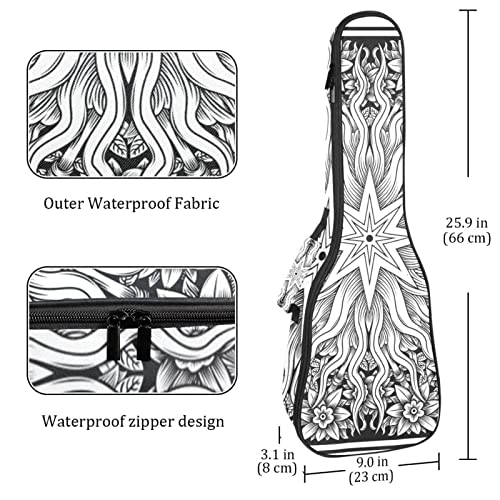 Housse pour ukulélé effet bois sculpté avec motif floral étoile de 10 mm d’épaisseur rembourrage éponge 53,3 cm sac de… - Les Beatles, Paul McCartney, John Lennon, RIngo Starr, George Harrison Housse pour ukulélé effet bois sculpté avec motif floral étoile de 10 mm d'épaisseur rembourrage éponge 53,3 cm sac de… – Image 5