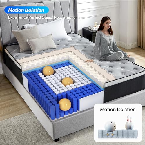 LegacyAmerhome 12 Inch Full Size Mattress, Memory Foam Hybrid Mattress Full in a Box, Pocket Springs for Pressure Relief, Medium Firm, Fiberglass Free, 100-Night Trial, CertiPUR-US, 75\" x 54\" x 12\" - Thumbnail 6