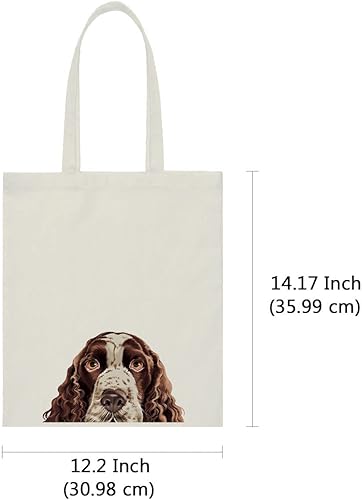 Vista 87 de WIRESTER Bolsa de lona para mujeres y niñas, bolsa de playa, comestibles y viajes, lindo perro