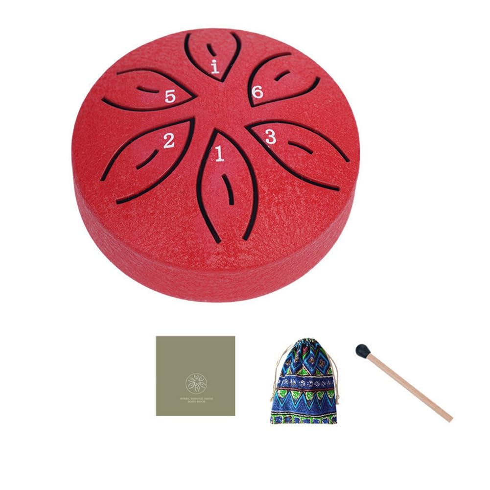 Strumenti Musicali per Bambini Strumenti Orff Artigianato Mini Tamburo Cavo 3 Pollici 6 Toni Rosso