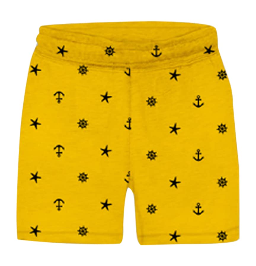 JUGULAR Baby Boys and Girls Cotton Printed Shorts Pack of 3 (in, Age, 4 Years, 5 Years, Must,Gry,Black)