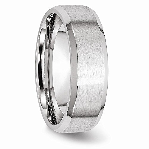 Solid Cobalt Beveled Edge 7mm Plain Classic Wedding Brushed Matte Finish Band Ring4