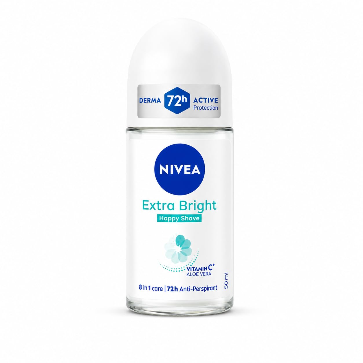 Nivea Extra Bright Happy Shave 8 in 1 Care Roll-On 50ml | Long Lasting Sweat Protection & Underarm Brightening Care | Aloe Vera Deodorant for Smooth, Dry & Fresh Underarms-picture-12