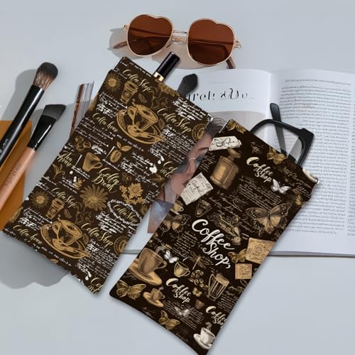 Image of Eyeglasses Sunglasses Case PU Soft Squeeze Top Glasses Pouch for Women Men,Animal Pattern Portable Anti Scratch