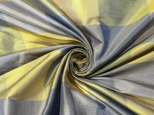 Tissu Dupioni bleu et vert de 137 cm pour rideaux et coussins de salon