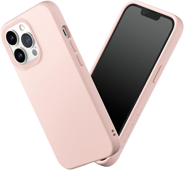 RHINOSHIELD Case Compatible with [iPhone 13 Pro] | SolidSuit - Shock Absorbent Slim Design Protective Cover with Premium Matte Finish 3.5M/11ft Drop Protection Changeable Camera Rings - Blush Pink