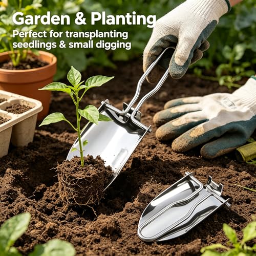 Pala plegable mini para jardín y camping miniatura 6
