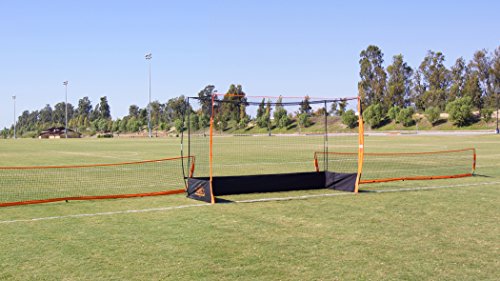 Bownet 12' x 3' Portable Barrier Net - Baseball, Softball, Soccer, Tennis Protection Net - Durable Powder-Coated Steel Frame - Travel Bag, Orange (Bow-12x3-Net) - Thumbnail 7