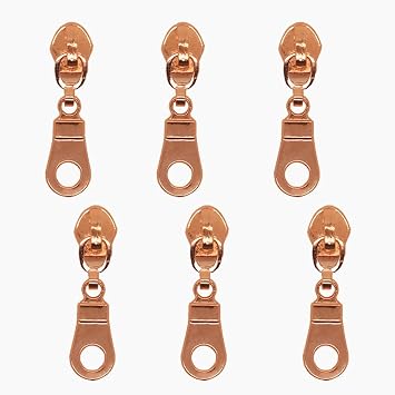 MebuZip 50PCS Rose Gold Zipper Pulls for #5 Nylon Coil Zippers Bags