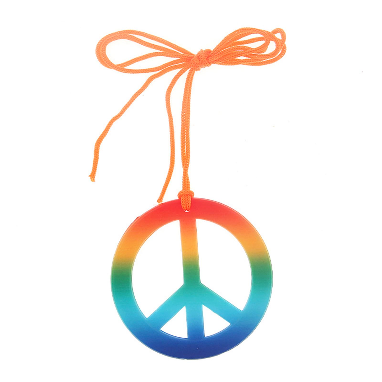 FORUBUS Peace Sign Pendant Necklace Retro Hippie Style Peace and Love Symbol Distressed Charm Rope Necklace for Women Men Jewelry