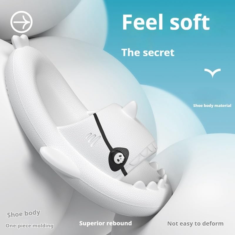 Big Eyes Shark Slides,Pirate Shark Slides,Thick Sole Non-Slip Shark Slippers Sandals.Cute Unisex 3d Shark Slippers4