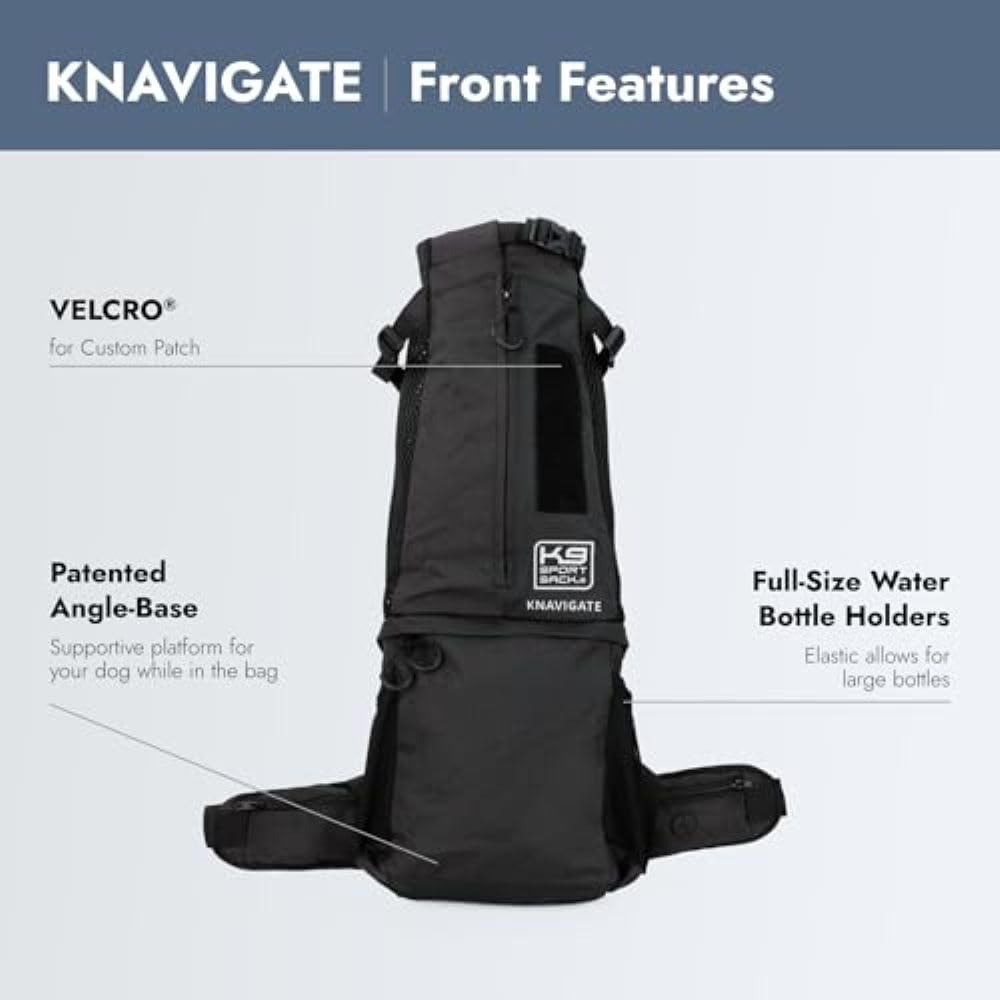 K9 Sport Sack Knavigate - X-Small, Midnight Black - Ideal for Dogs
