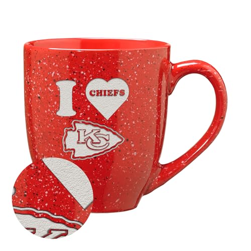 Image of Rico Industries NFL Football 16 oz Team Color Laser Engraved Speckled Ceramic Coffee Mug