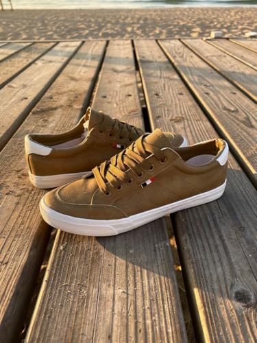 Image of Classic Canvas Sneakers, Casual Lace-Up Shoes with Green Sole, Unisex Fashion Trainers Shoes