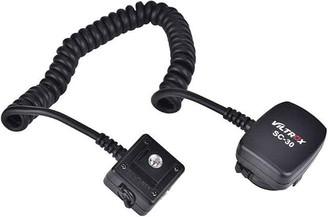 Mavis Laven TTL Off-Camera Cord,TTL Off-Camera Flash Sync Extension Cord for Nikon Hot Shoe 0.8m Photography Off-Camera Flash Cord