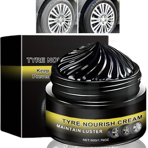 50g Tire Care Wax,Tire Black Shines,Tire Maintenance and Coating Paste,High Gloss Shine Tire Polish,Car Tire Refurbishment Wax,Multipurpose Maintenance Cream for Car,Tire Rust Cleaning,Tire Cleaner