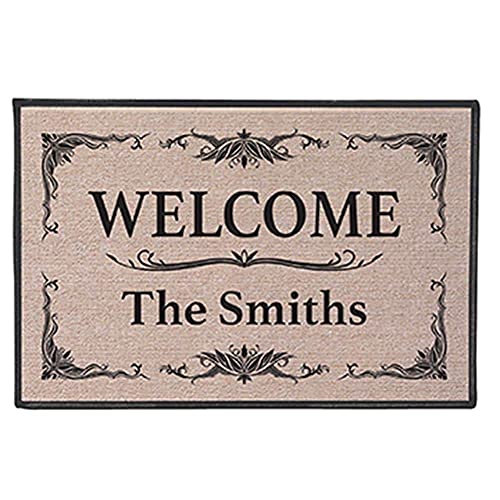 WHAT ON EARTH Personalized Custom [Your Family Name] Indoor/Outdoor Welcome Mat Doormat - Classic Design