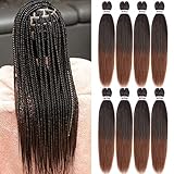 Liang Dian Pre Stretched Braiding Hair 8 Pack 36 Inch Hot Water Setting Professional Soft Yaki Texture Synthetic Hair Extensions (36 Inch (Pack of 8), 1B/30(Ombre Black to Blonde))