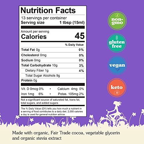 Nunaturals Stevia Syrup, Sugar-Free Sweetener, Plant-Based Sugar Substitute, Zero Calorie, Chocolate #TOP5