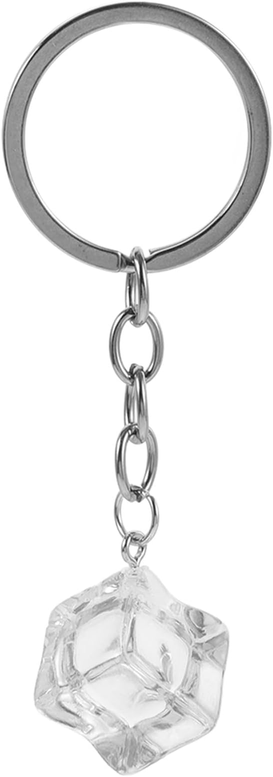 SUPVOX Resin Ice Cube Keychain 1pcs Cool Key Ring Funny Keychain Accessory for Women Car Bag Pendant Charm