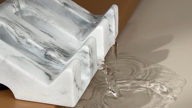 WORHE Jabonera De Piedra De Mármol Natural, Soporte Cuadrado Para