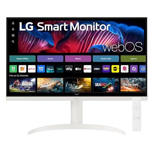 LG 27SR75U-W MyView 27 inch 4K UHD (3840x2160) IPS HDR10 USB Type-C 65W PD Smart Monitor webOS 23 AirPlay Screen Share Bluetooth ThinQ App Built-in Speaker HDMI White