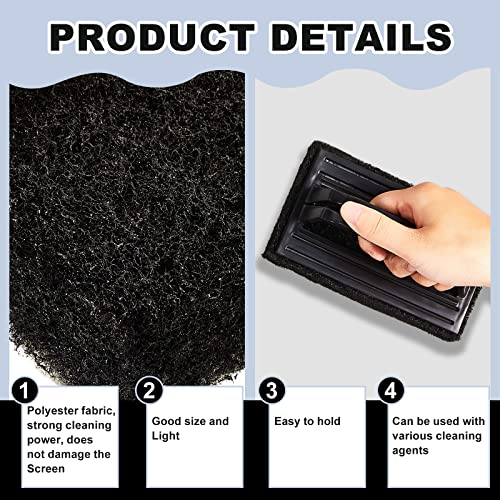 6 Pcs Screen Printing Scrub Pad With Black Handle Screen Print Ink Scrub Brush Chemical Resistant Scrub Cleaner Screen Printing Supplies For Degreasing Reclaiming Mesh Frames Silkscreen Ink Remover #TOP2
