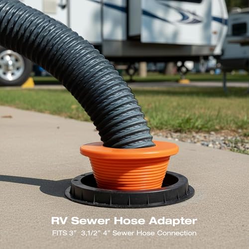 Image of H&G Lifestyles Sewer Adapter Hose Seal, Flexible Fittings Makes Connection to RV Sewer Hose Inlets, Compatible with 3 inch NPT Sewer Hose,Easy Installation and Removal