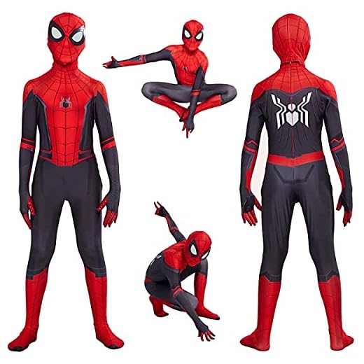 Fantasia Homem Aranha Traje Filme Longe De Casa Cosplay Infantil Ts Rock Heroes (Asian S (100-110 cm))