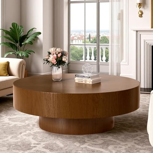 39.37 Round Coffee Table Modern Drum Coffee Table (D39.37*H13.78)
